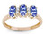 Star K 3 Three Oval Genuine Tanzanite Stones Promise Ring Wedding Band - 317206AF85
