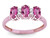 Star K 3 Three Oval Simulated Pink Tourmaline Stones Promise Ring Wedding Band - 317199B45