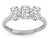 Star K Genuine White Topaz 3 Three Oval Stones Promise Ring Wedding Band - 317187AF4