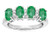 Star K Oval 5x3 Genuine Emerald 4 Four Stone Band Ring - 317100W45
