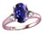 Star K Oval 9x7 Genuine Iolite Three 3 Stone Heart Engagement Promise Wedding Ring - 318080P85