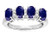 Star K Oval 5x3 Genuine Sapphire 4 Four Stone Band Ring - 317101AP55