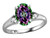Star K Oval 9x7 Rainbow Mystic Topaz Three 3 Stone Heart Engagement Promise Wedding Ring - 318113AF55