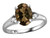 Star K Oval 9x7 Genuine Smoky Quartz Three 3 Stone Heart Engagement Promise Wedding Ring - 318052B55