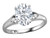 Star K Oval 9x7 Genuine White Topaz Three 3 Stone Heart Engagement Promise Wedding Ring - 318051B4