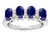 Star K Oval 5x3 Genuine Sapphire 4 Four Stone Band Ring - 317083P45