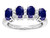 Star K Oval 5x3 Genuine Sapphire 4 Four Stone Band Ring - 317083A4