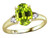Star K Oval 9x7 Genuine Peridot Three 3 Stone Heart Engagement Promise Wedding Ring - 318063A75