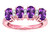 Star K Oval 5x3 Genuine Amethyst 4 Four Stone Band Ring - 317096AF8