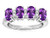 Star K Oval 5x3 Genuine Amethyst 4 Four Stone Band Ring - 317096W5