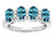 Star K Oval 5x3 Genuine Blue Topaz 4 Four Stone Band Ring - 317084P85