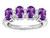 Star K Oval 5x3 Genuine Amethyst 4 Four Stone Band Ring - 317078P8