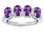 Star K Oval 5x3 Genuine Amethyst 4 Four Stone Band Ring - 317078P8