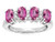 Star K Oval 5x3 Simulated Pink Tourmaline 4 Four Stone Band Ring - 317091A9