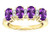 Star K Oval 5x3 Genuine Amethyst 4 Four Stone Band Ring - 317078B4