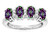 Star K Oval 5x3 Rainbow Mystic Topaz 4 Four Stone Band Ring - 317094A45