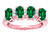 Star K Oval 5x3 Simulated Emerald 4 Four Stone Band Ring - 317093B85