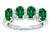 Star K Oval 5x3 Simulated Emerald 4 Four Stone Band Ring - 317093P7