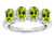 Star K Oval 5x3 Genuine Peridot 4 Four Stone Band Ring - 317086A6