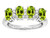 Star K Oval 5x3 Genuine Peridot 4 Four Stone Band Ring - 317086A7