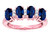 Star K Oval 5x3 Created Sapphire 4 Four Stone Band Ring - 317088B55