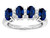 Star K Oval 5x3 Created Sapphire 4 Four Stone Band Ring - 317088P45