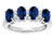 Star K Oval 5x3 Created Sapphire 4 Four Stone Band Ring - 317088P75