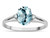 Star K Oval 8x6 Genuine Sky Blue Topaz Split Shank Three Stone Engagement Promise Ring - 317048AF45