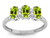 Star K Genuine Peridot 3 Three Oval Stones Promise Ring Wedding Band - 317177W5