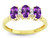Star K Genuine Amethyst 3 Three Oval Stones Promise Ring Wedding Band - 317175AF5