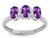 Star K Genuine Amethyst 3 Three Oval Stones Promise Ring Wedding Band - 317175W4