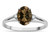Star K Oval 8x6 Genuine Smoky Quartz Split Shank Three Stone Engagement Promise Ring - 317044B65