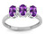 Star K Genuine Amethyst 3 Three Oval Stones Promise Ring Wedding Band - 317175AF9