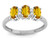Star K Genuine Citrine 3 Three Oval Stones Promise Ring Wedding Band - 317176W85