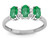 Star K Genuine Emerald 3 Three Oval Stones Promise Ring Wedding Band - 317173W8