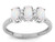 Star K Genuine Opal 3 Three Oval Stones Promise Ring Wedding Band - 317164P75