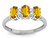 Star K Genuine Citrine 3 Three Oval Stones Promise Ring Wedding Band - 317176AP65