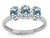 Star K Simulated Aquamarine 3 Three Oval Stones Promise Ring Wedding Band - 317168P5