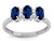 Star K Created Sapphire 3 Three Oval Stones Promise Ring Wedding Band - 317165A5