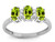 Star K Genuine Peridot 3 Three Oval Stones Promise Ring Wedding Band - 317161B6