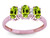 Star K Genuine Peridot 3 Three Oval Stones Promise Ring Wedding Band - 317161B6