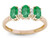 Star K Genuine Emerald 3 Three Oval Stones Promise Ring Wedding Band - 317157B9