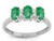 Star K Genuine Emerald 3 Three Oval Stones Promise Ring Wedding Band - 317157P8
