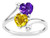 Star K Custom Personalized 2 Two Stone Double Heart Mothers Engagement Promise Birthstone Ring - 317155B7