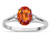 Star K Oval 8x6 Simulated Orange Mexican Fire Opal Split Shank Three Stone Engagement Promise Ring - 317018W8