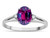 Star K Oval 8x6 Genuine Rhodolite Split Shank Three Stone Engagement Promise Ring - 317012AP8