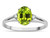 Star K Oval 8x6 Genuine Peridot Split Shank Three Stone Engagement Promise Ring - 317010W85