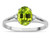Star K Oval 8x6 Genuine Peridot Split Shank Three Stone Engagement Promise Ring - 317010W85