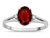Star K Oval 8x6 Genuine Garnet Split Shank Three Stone Engagement Promise Ring - 317011AP7