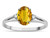 Star K Oval 8x6 Genuine Citrine Split Shank Three Stone Engagement Promise Ring - 317009AP75